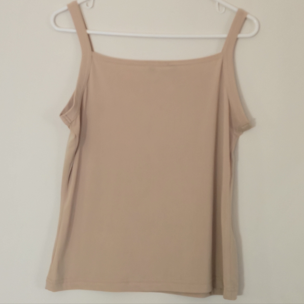 Reitmans Square Neck Camisole Minimalist Neutral Layering Tank Top Nude Beige L - Picture 8 of 9